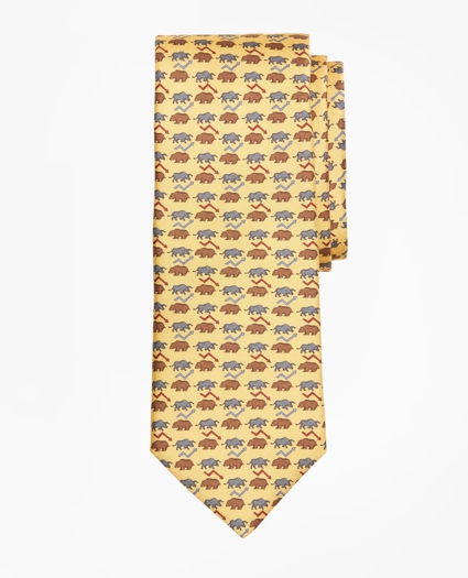 Bull and Bear Print Tie