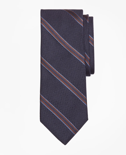 Textured Ground Double Framed Stripe Tie
