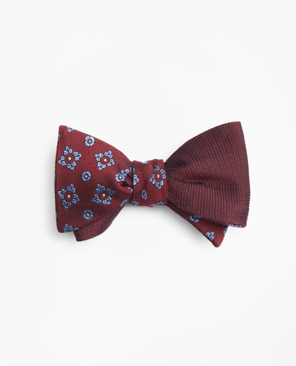Textured Flower with Square Medallion Reversible Bow Tie, image 1