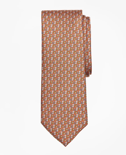 Fox and Leaf Print Tie
