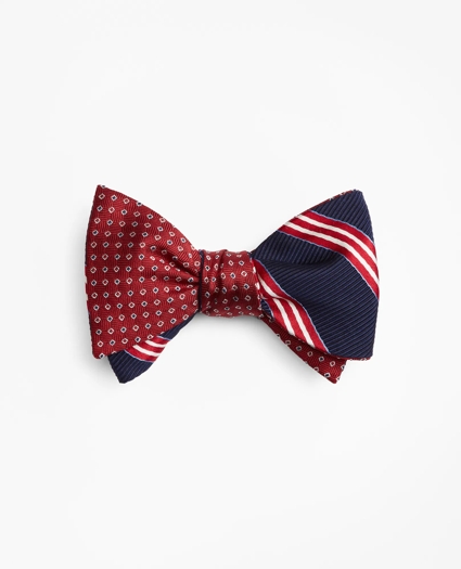 Two-Color Square with Stripe Reversible Bow Tie, image 1