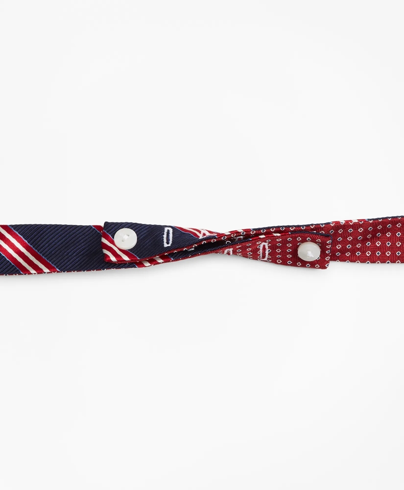 Two-Color Square with Stripe Reversible Bow Tie, image 3