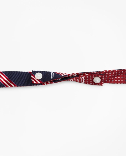 Two-Color Square with Stripe Reversible Bow Tie, image 3