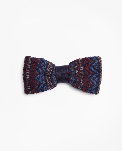 Fair Isle Pre-Tied Knit Bow Tie, image 1