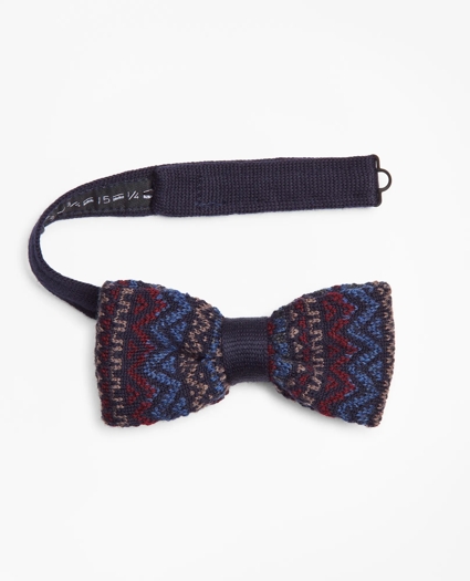 Fair Isle Pre-Tied Knit Bow Tie, image 2
