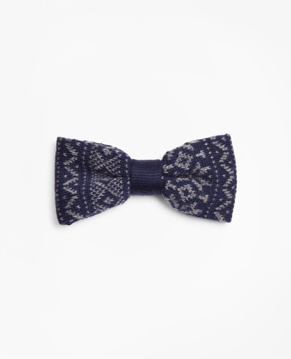 Fair Isle Pre-Tied Knit Bow Tie, image 1