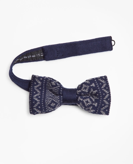 Fair Isle Pre-Tied Knit Bow Tie, image 2