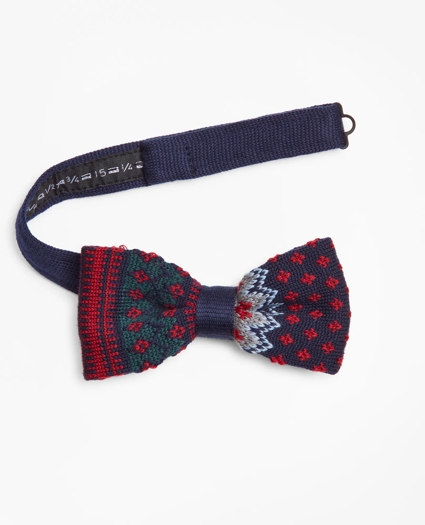 Fair Isle Pre-Tied Knit Bow Tie, image 2