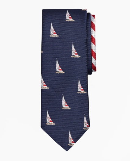 Sailboat and Stripe Tie, image 1
