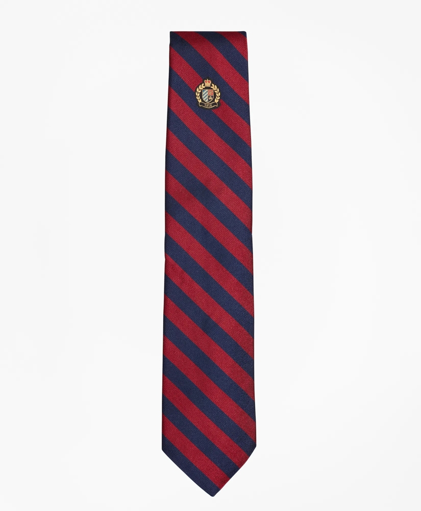 Limited Edition Archival Collection BB#4 Striped Rep with Crest Silk Tie, image 2