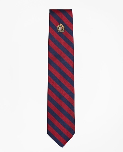 Limited Edition Archival Collection BB#4 Striped Rep with Crest Silk Tie, image 2