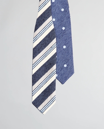 Textured Variegated Stripe and Dot Pointed End Bow Tie, image 2