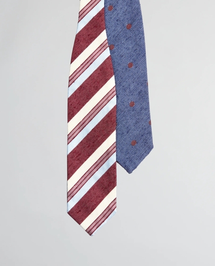 Textured Variegated Stripe and Dot Pointed End Bow Tie, image 2