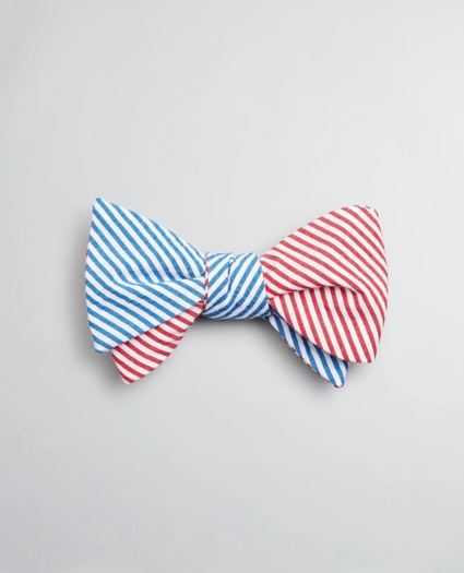 Seersucker Stripe Bow Tie, image 1