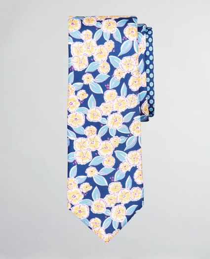 Floral with Dots Print Tie