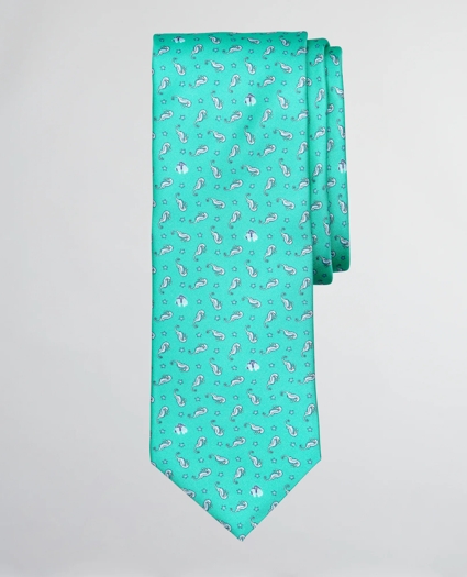 Seahorse Print Tie