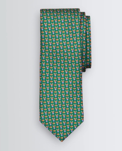 Hedgehog and Cactus Motif Tie