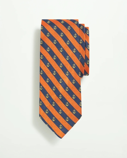 Silk Stripe Anchor Pattern Tie