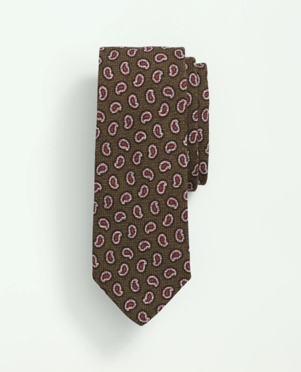 Wool Silk Basketweave Mini Paisley Tie