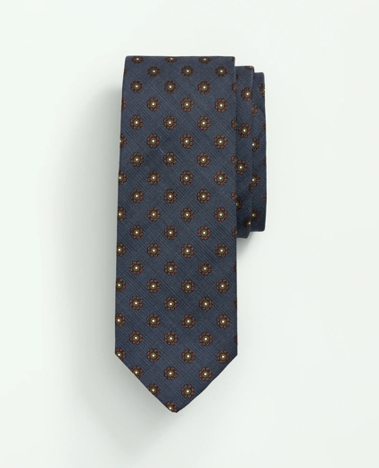 Silk Wool Floral Medallion Tie