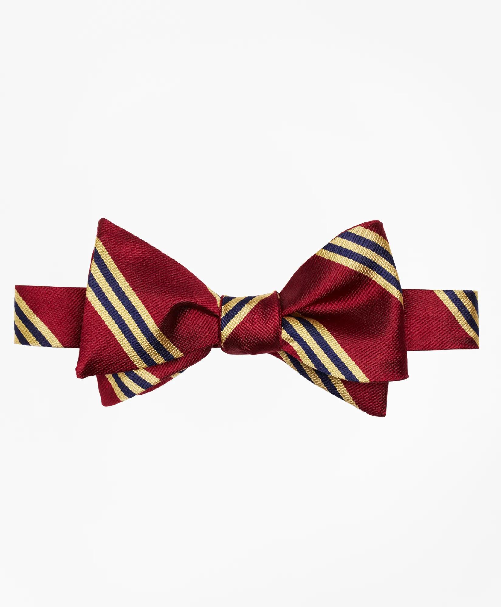 Silk Rep Striped Bow Tie