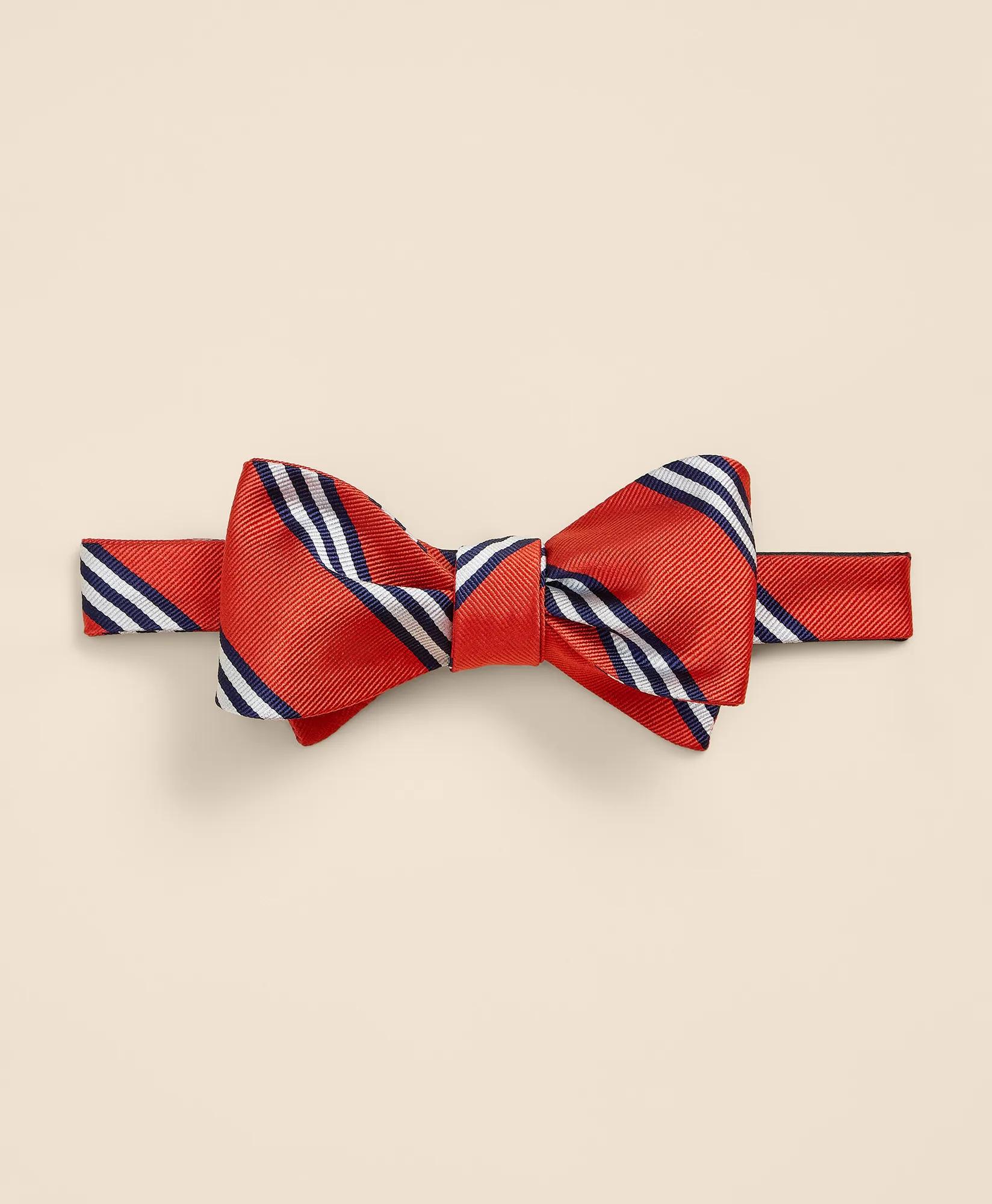 Silk BB#1 Rep Striped Bow Tie, image 1