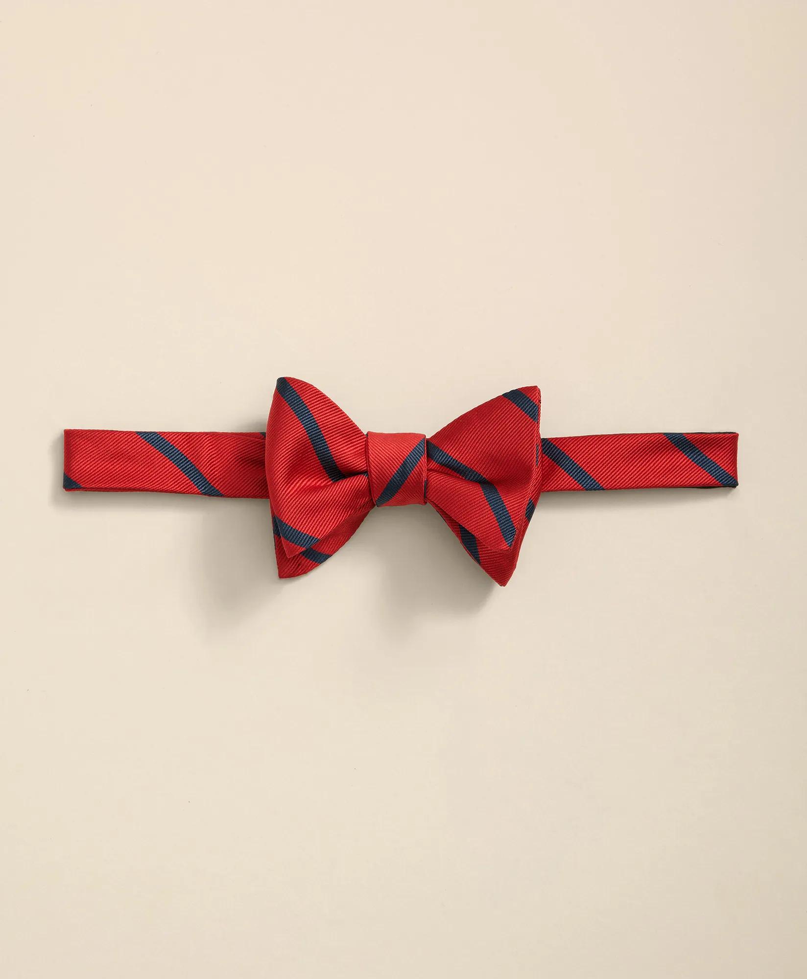 Silk Rep Striped Bow Tie