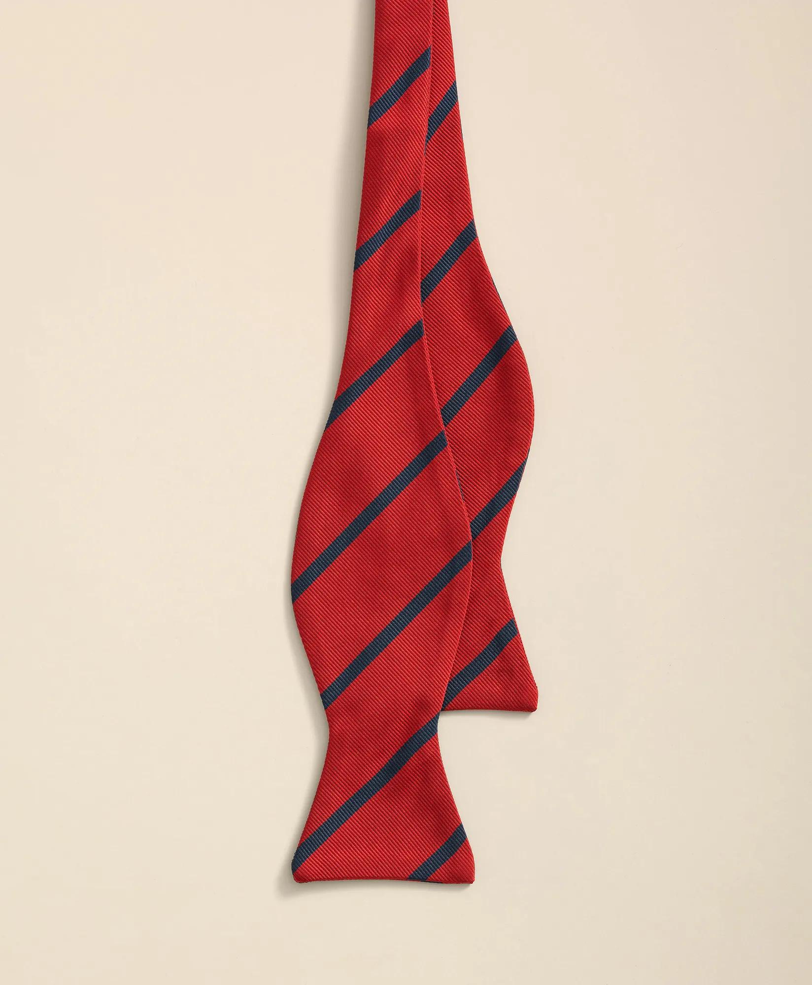 Silk Rep Striped Bow Tie