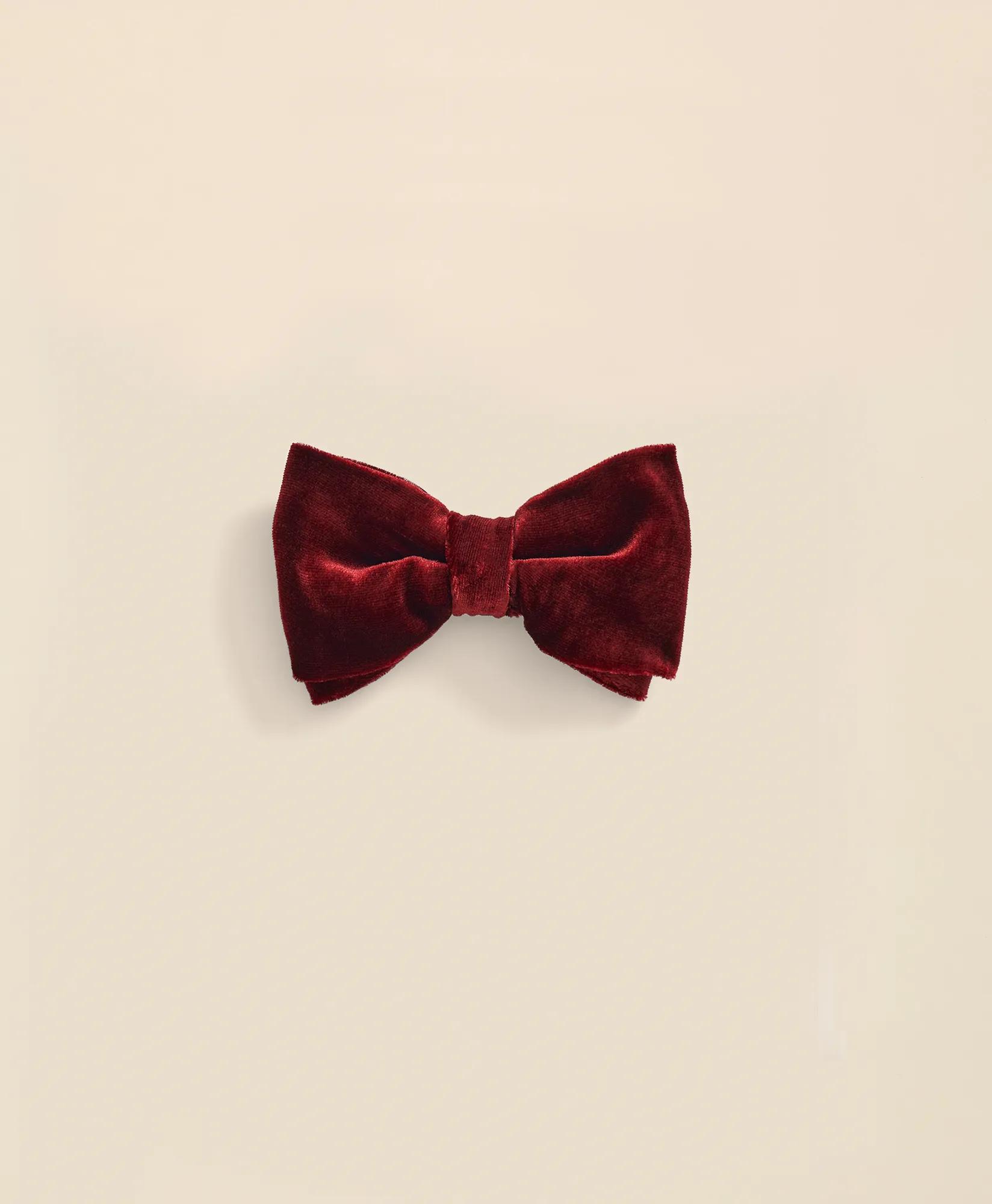 Formal Silk Blend Velvet Bow Tie, image 2