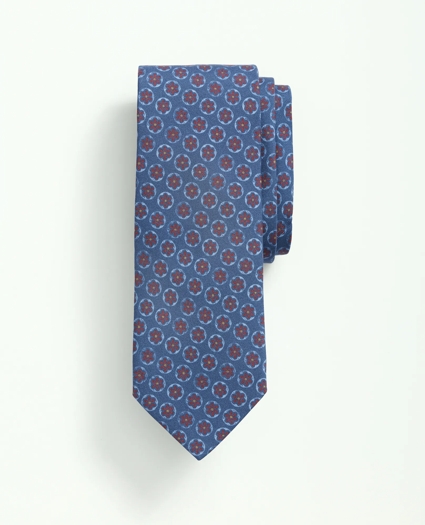 Silk Watercolor Flower Circle Tie