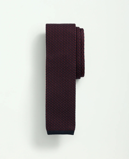 Silk Knit Bird's-Eye Print Tie