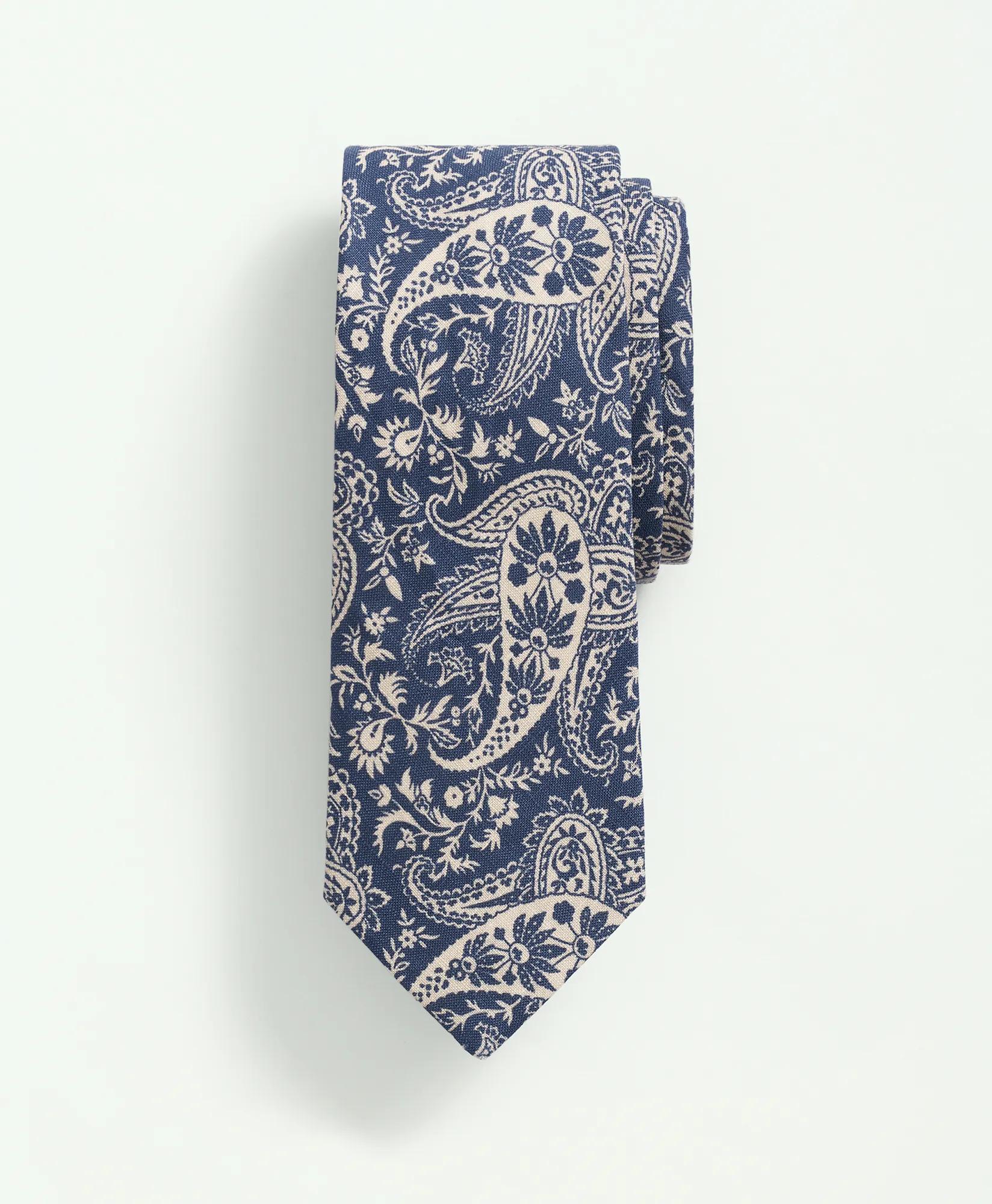 Linen Paisley Tie, image 1