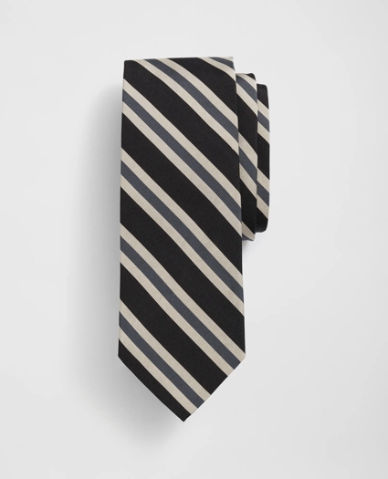 Silk-Cotton Mogador Stripe Tie