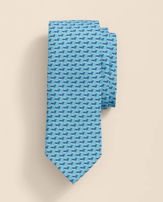 Silk Whale Motif Tie