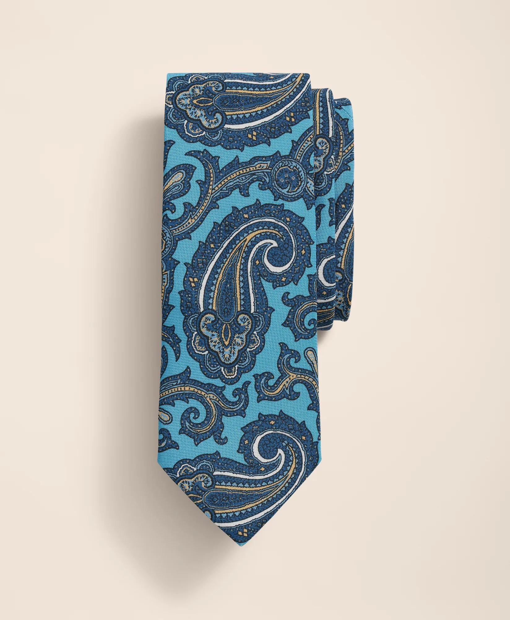 Silk-Cotton Paisley Tie, image 1