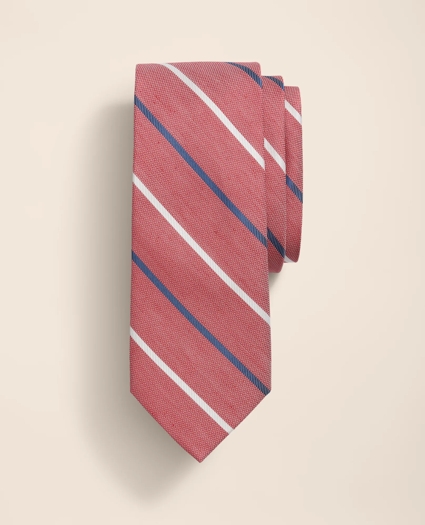 Silk-Linen Striped Tie
