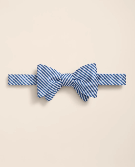 Silk Seersucker Stripe Bow Tie