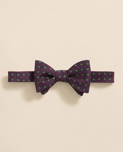 Floral Motif Silk Bow Tie, image 1