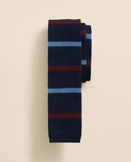 Silk Striped Knit Tie
