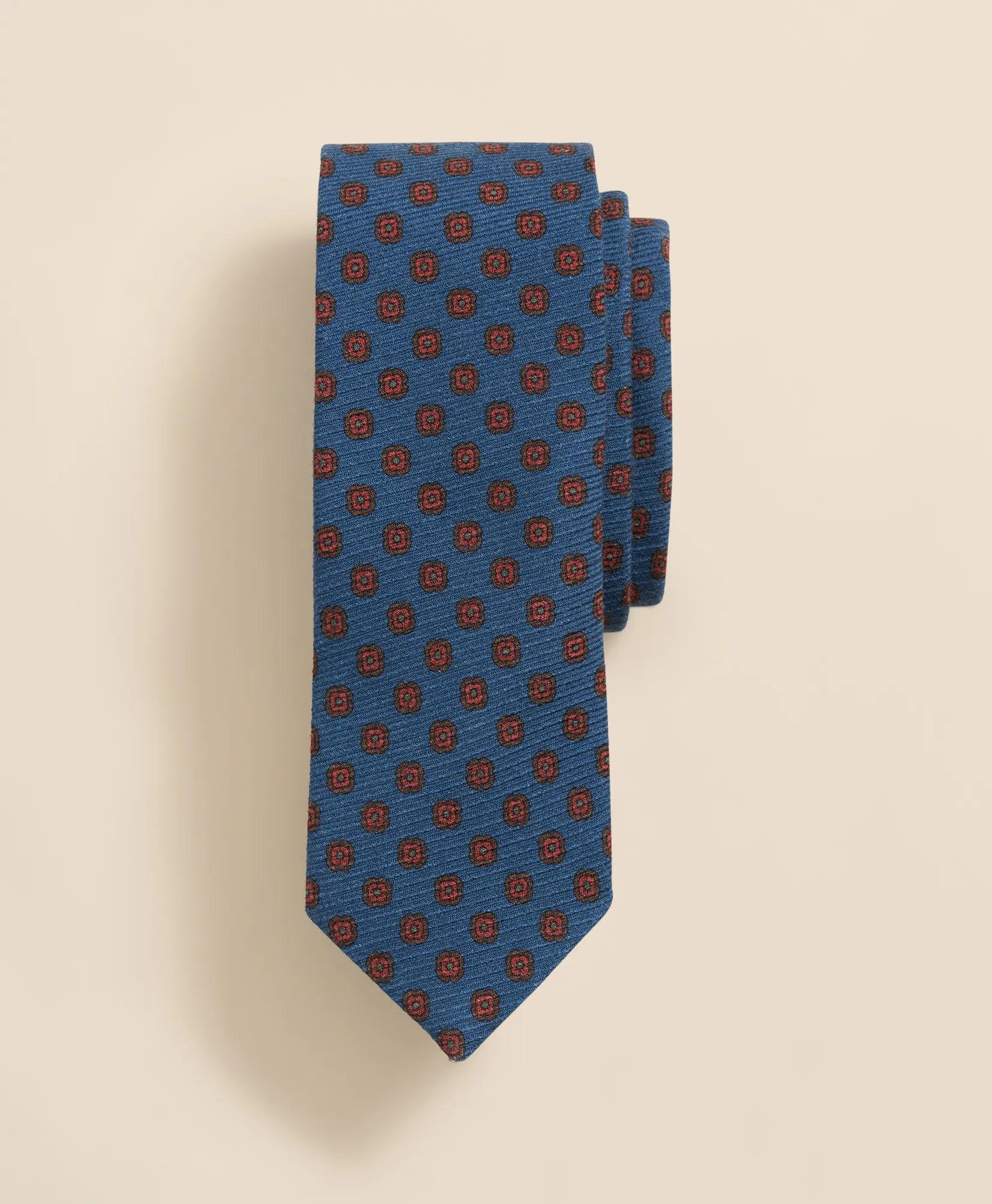 Wool-Silk Spaced Flower Tie, image 1