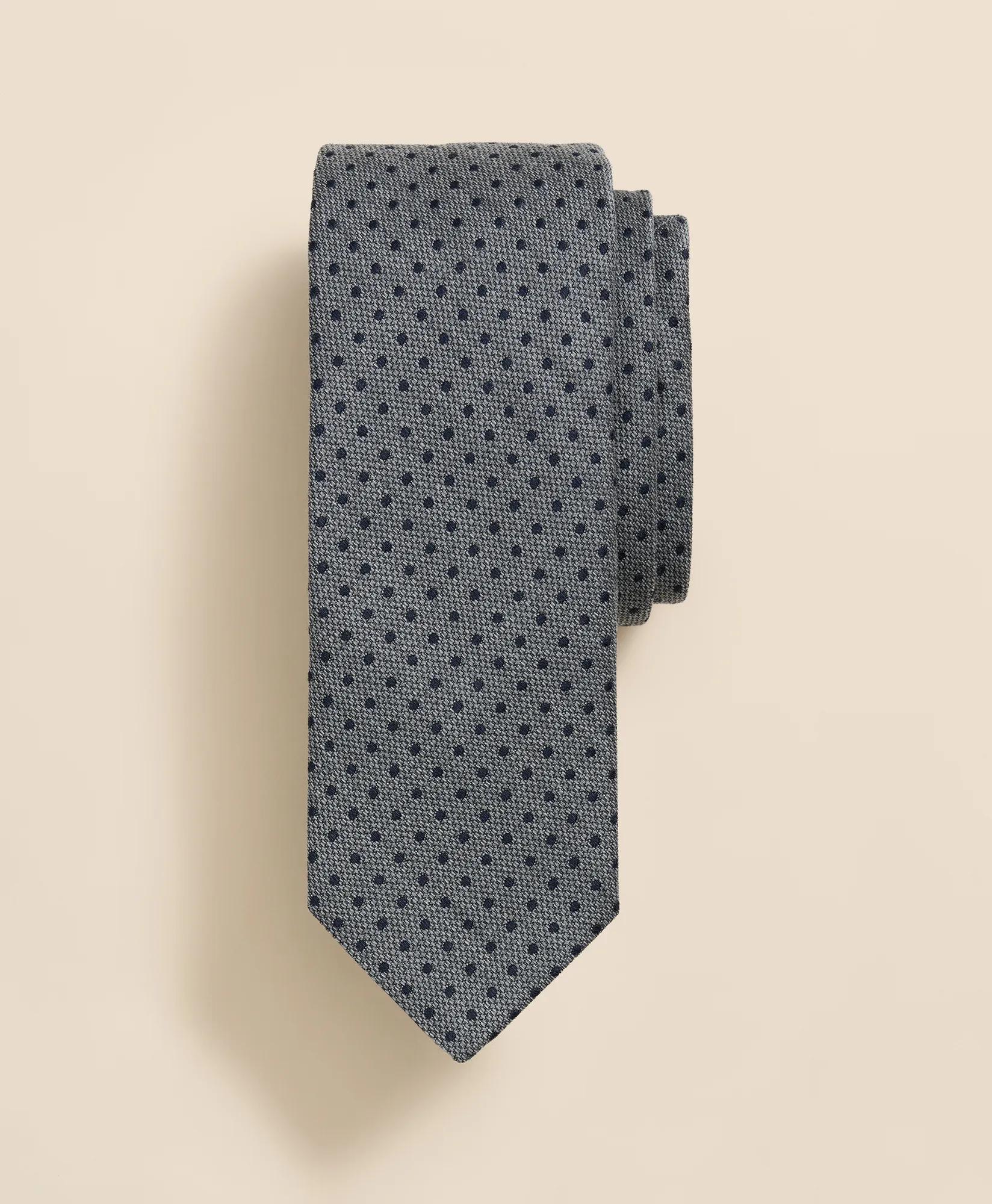 Wool-Silk Textured Dot Tie, image 1