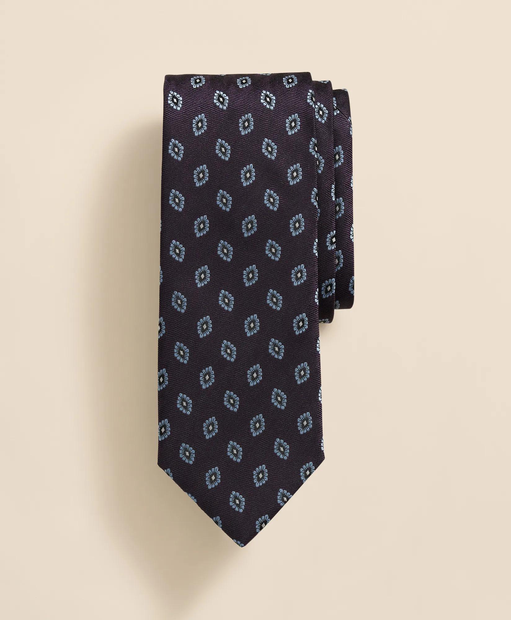 Silk Spaced Flower Tie, image 1