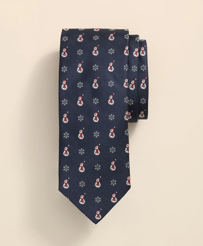 Silk Snowman Tie