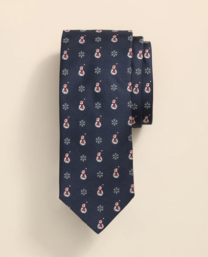 Silk Snowman Tie