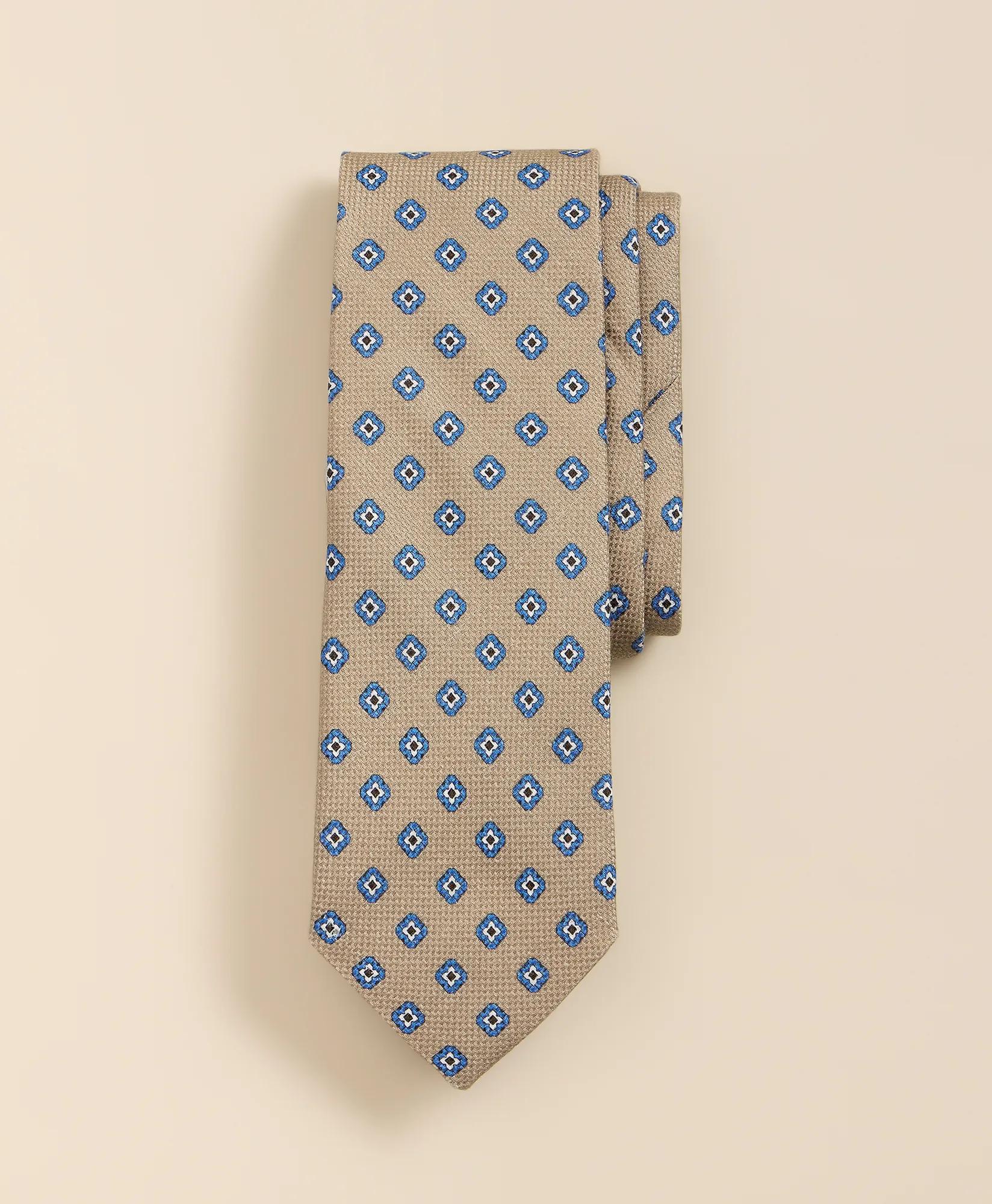 Cotton-Silk Square Flower Tie, image 1