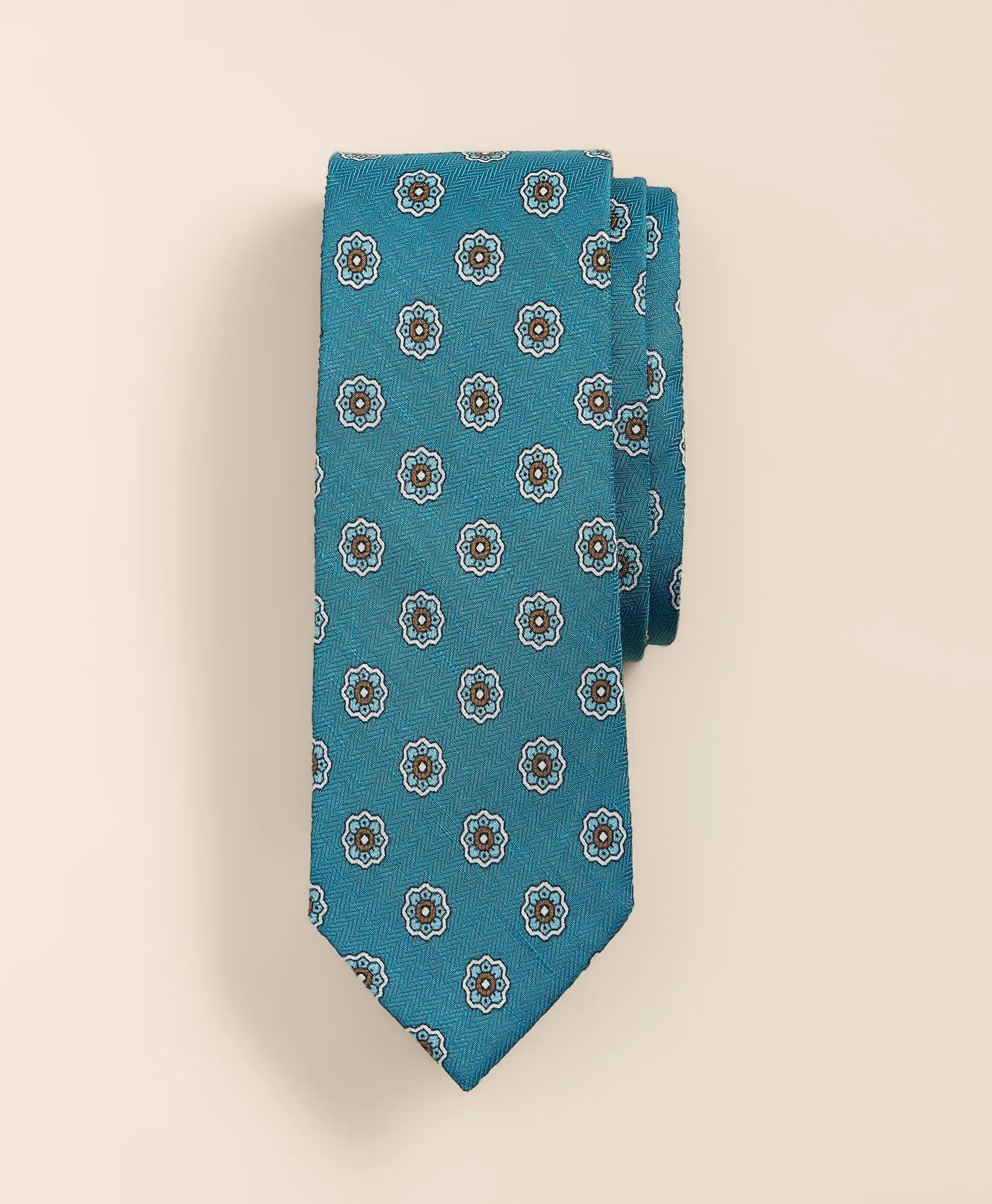Silk-Linen Foulard Tie, image 1