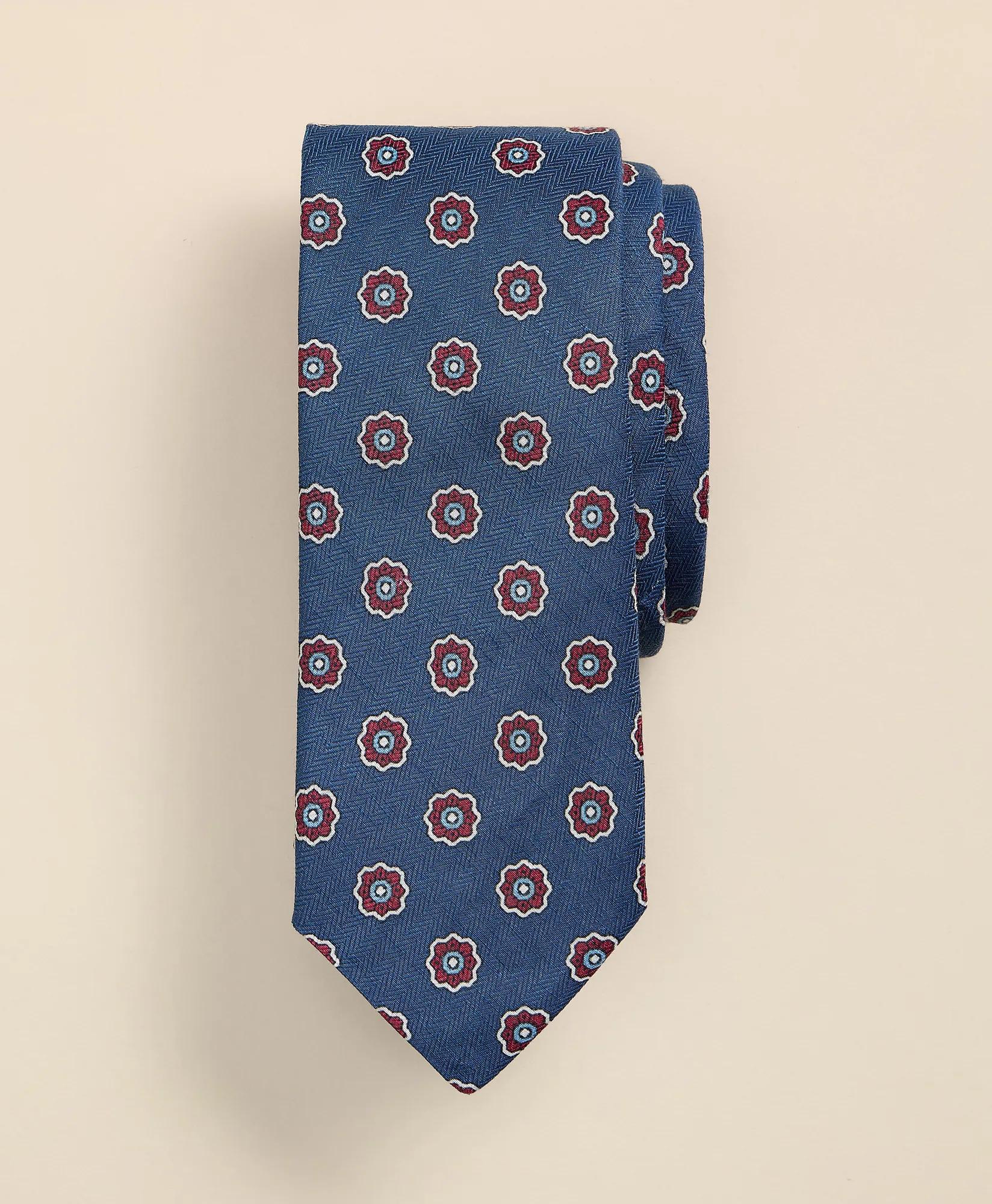 Silk-Linen Foulard Tie, image 1