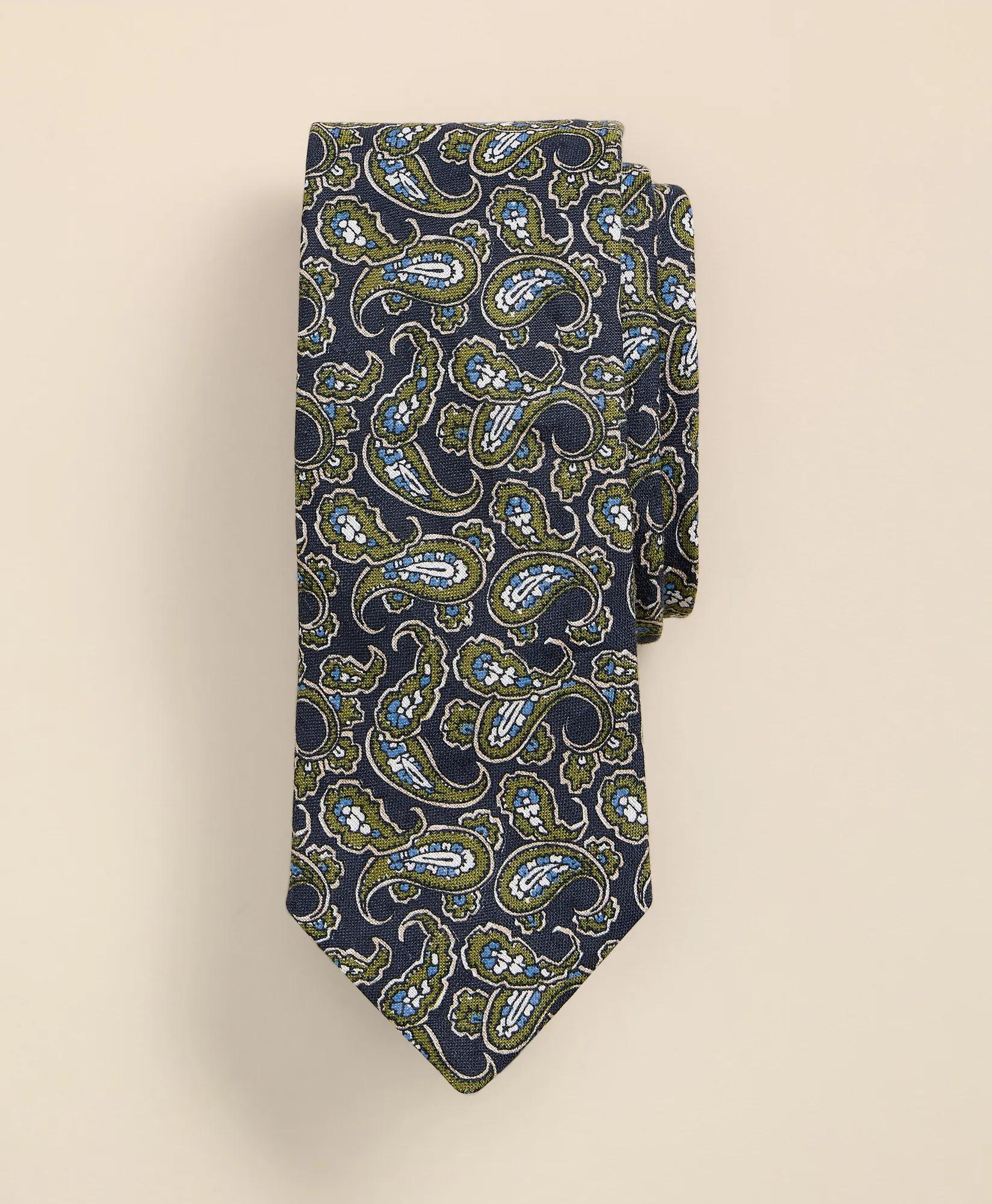 Linen Paisley Tie, image 1