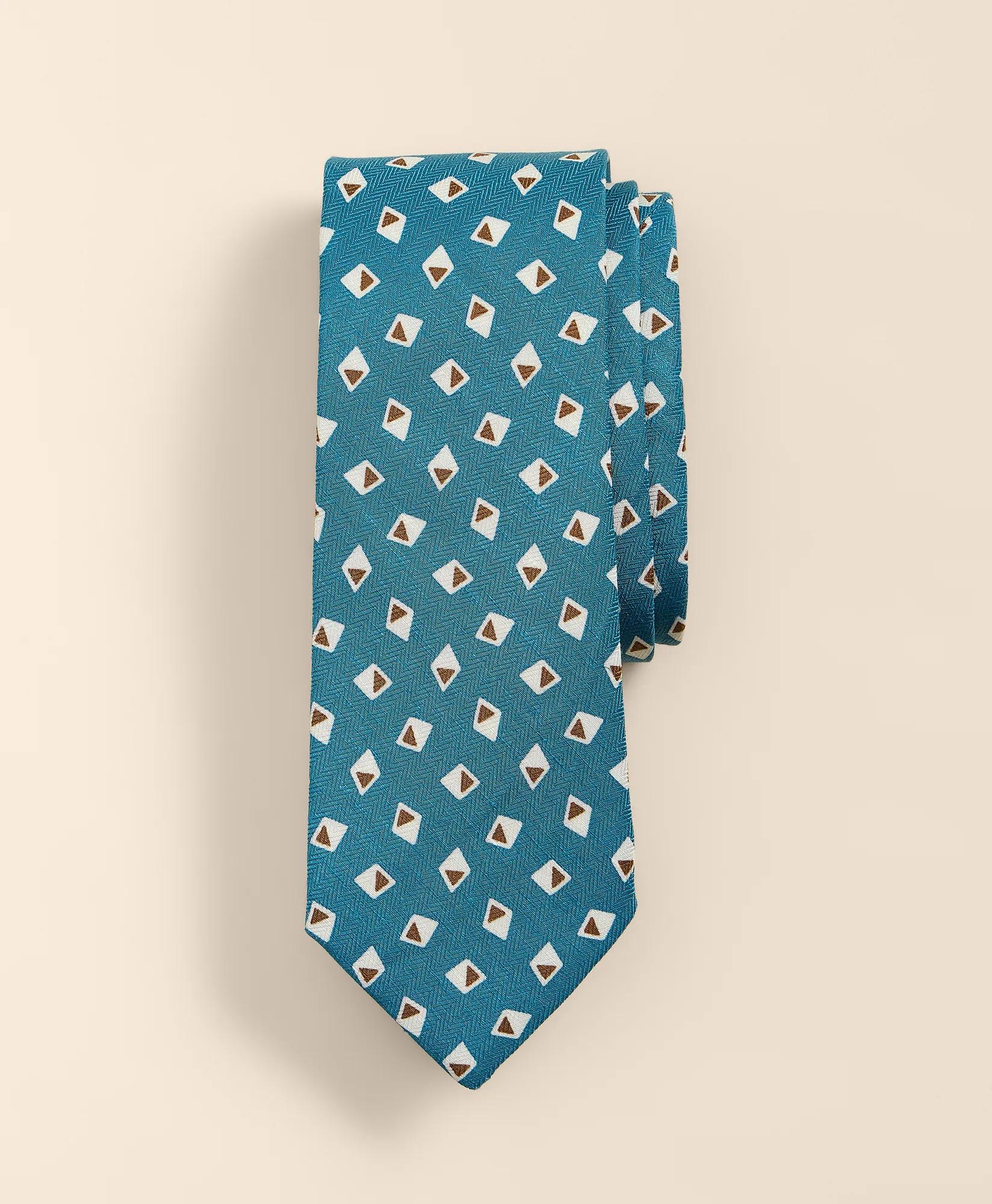Silk-Linen Diamond Tie, image 1