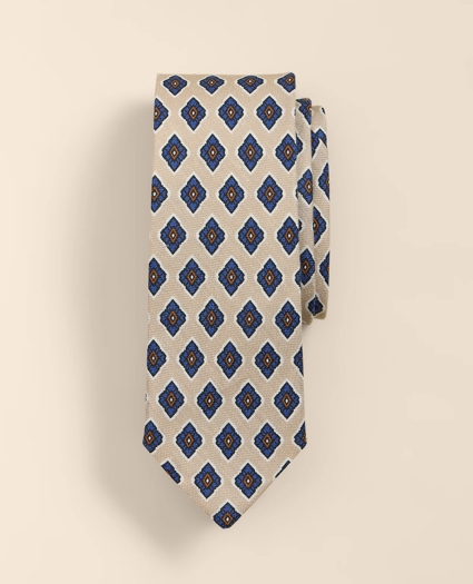 Silk-Linen Foulard Tie
